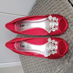 Red sparkle high heels